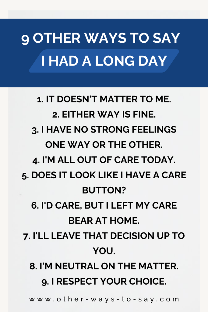 Other Ways to Say I Don't Care Infographic