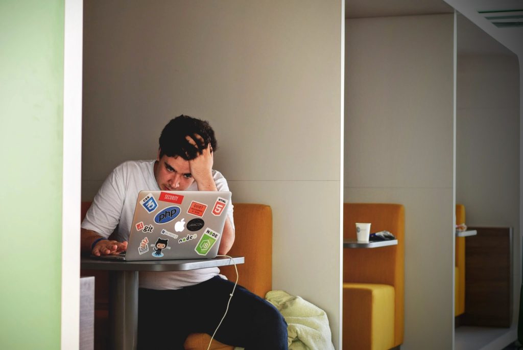 a man working on his laptop