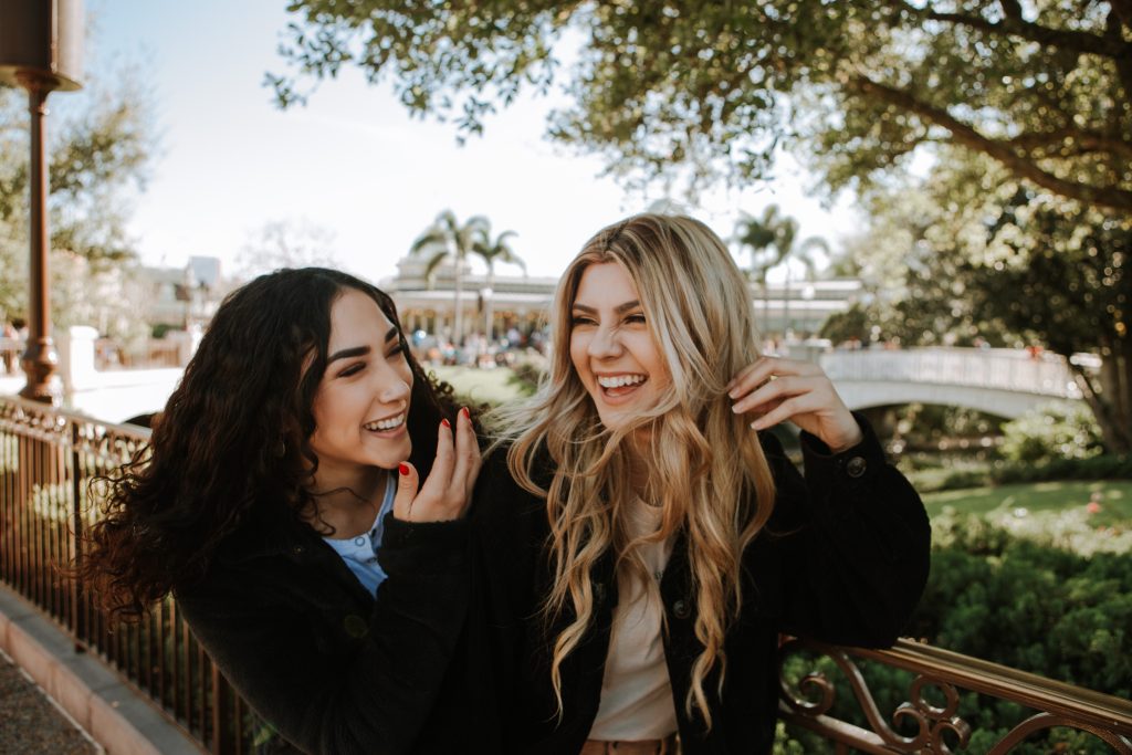 two friends having fun